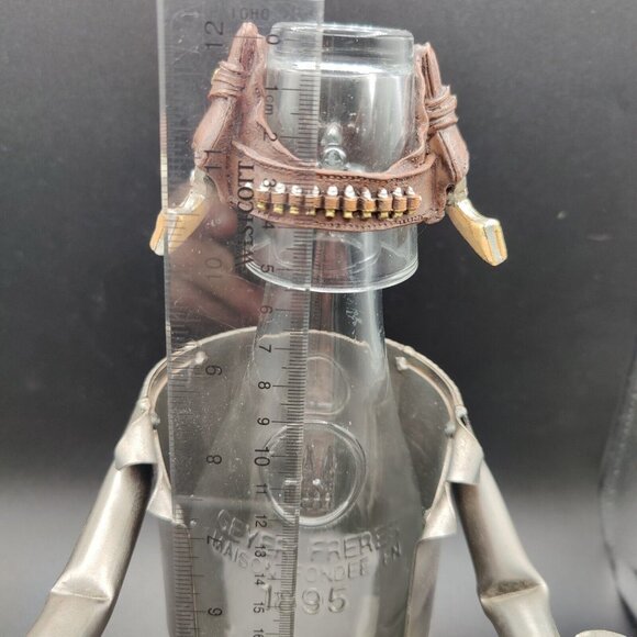 Wine Bottle Holder H&K Steel Sculpture Barbeque Cowboy & Shot Glass Holster - Picture 13 of 15